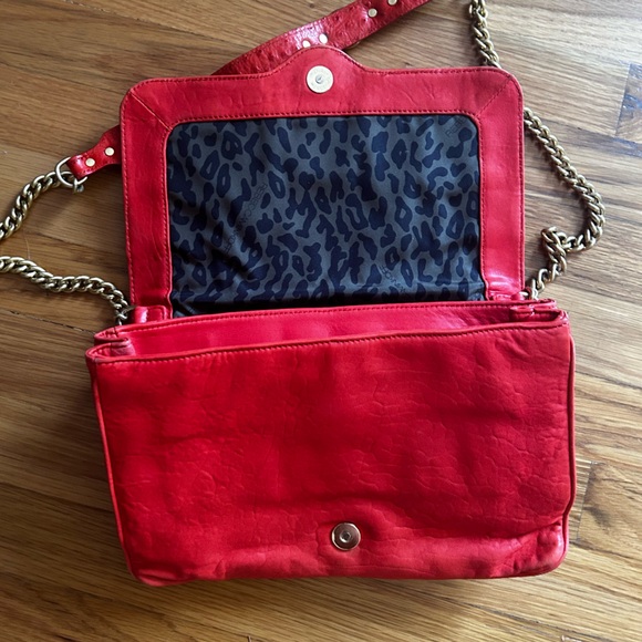 Rare Vintage Rebecca Minkoff Orange Red Crossbody Chain purse bag - Picture 9 of 11